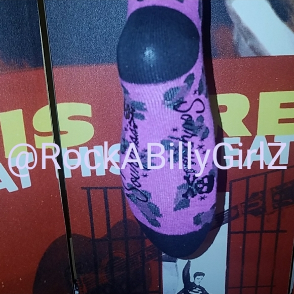 Sourpuss 17" Purple Leopard Knee Socks Sexy Kitty - Picture 5 of 5